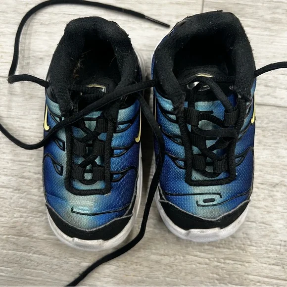 Nike Air Max Plus TD Toddler Sneakers Black Sky Blue Size 4C - Picture 4 of 11